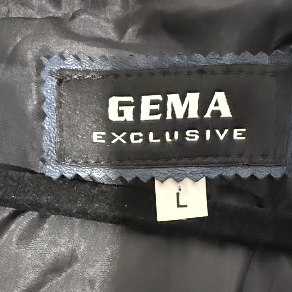 Gema Exclusive Navy and Cream Leather Jacket large - Picture 3 of 6